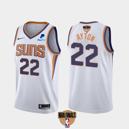 Men's Phoenix Suns #22 Deandre Ayton 2021 White NBA Finals Association Edition Stitched NBA Jersey
